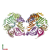 PDB entry 6ppp coloured by chain, front view.