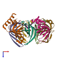PDB entry 6ppq coloured by chain, top view.