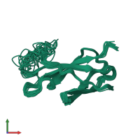 PDB entry 6ppt coloured by chain, ensemble of 20 models, front view.