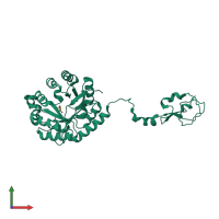 PDB entry 6ppx coloured by chain, front view.