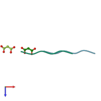 PDB entry 6pq5 coloured by chain, top view.