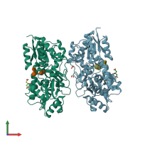 PDB entry 6prg coloured by chain, front view.