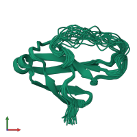 PDB entry 6prj coloured by chain, ensemble of 20 models, front view.