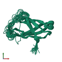 PDB entry 6prp coloured by chain, ensemble of 20 models, front view.
