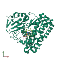 PDB entry 6prs coloured by chain, front view.