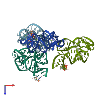 PDB entry 6prv coloured by chain, top view.