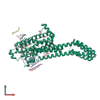 PDB entry 6ps7 coloured by chain, front view.