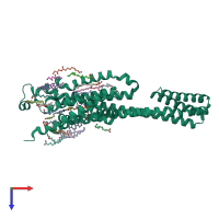 PDB entry 6ps7 coloured by chain, top view.