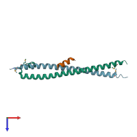 PDB entry 6pse coloured by chain, top view.