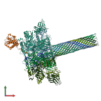 PDB entry 6psn coloured by chain, front view.