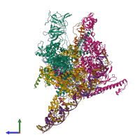 PDB entry 6psq coloured by chain, side view.