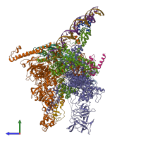 PDB entry 6psr coloured by chain, side view.