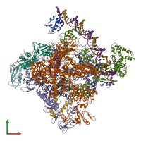 PDB entry 6pss coloured by chain, front view.