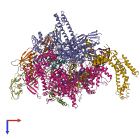 PDB entry 6psv coloured by chain, top view.
