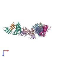 PDB entry 6pue coloured by chain, top view.