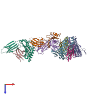 PDB entry 6puh coloured by chain, top view.