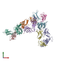 PDB entry 6pui coloured by chain, front view.