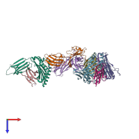 PDB entry 6pui coloured by chain, top view.