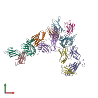PDB entry 6puj coloured by chain, front view.