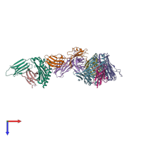 PDB entry 6puk coloured by chain, top view.