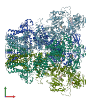 PDB entry 6pur coloured by chain, front view.