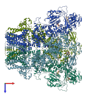 PDB entry 6pur coloured by chain, top view.