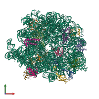 PDB entry 6pvk coloured by chain, front view.