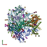 PDB entry 6pw6 coloured by chain, front view.