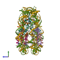 PDB entry 6pwe coloured by chain, side view.