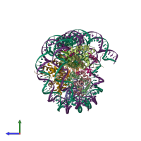 PDB entry 6pww coloured by chain, side view.