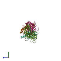 PDB entry 6px6 coloured by chain, side view.