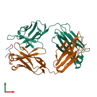 PDB entry 6pxr coloured by chain, front view.