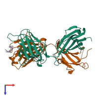 PDB entry 6pxr coloured by chain, top view.