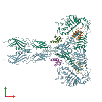 PDB entry 6pxv coloured by chain, front view.