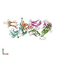 PDB entry 6py2 coloured by chain, front view.