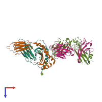 PDB entry 6py2 coloured by chain, top view.