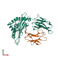 PDB entry 6pyj coloured by chain, front view.