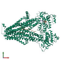 PDB entry 6pz9 coloured by chain, front view.