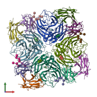 PDB entry 6pzy coloured by chain, front view.