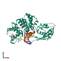 PDB entry 6q0c coloured by chain, front view.