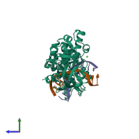 PDB entry 6q0c coloured by chain, side view.