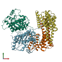 PDB entry 6q0k coloured by chain, front view.