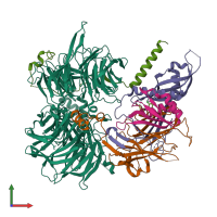 PDB entry 6q0v coloured by chain, front view.