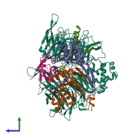 PDB entry 6q0v coloured by chain, side view.