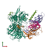 PDB entry 6q0w coloured by chain, front view.