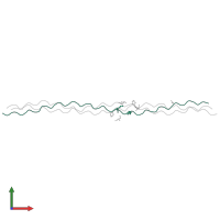 Leading Chain of the AAB Collagen Heterotrimer in PDB entry 6q3p, assembly 1, front view.