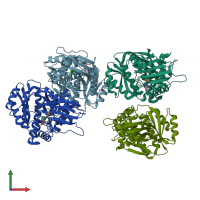 PDB entry 6q3w coloured by chain, front view.