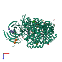 PDB entry 6q4r coloured by chain, top view.