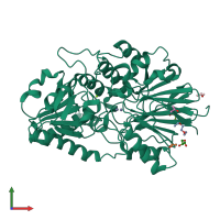 PDB entry 6q5a coloured by chain, front view.