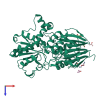 PDB entry 6q5a coloured by chain, top view.